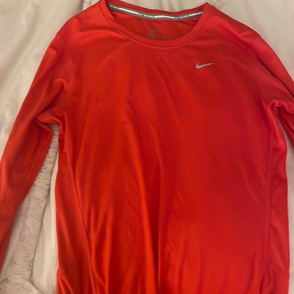 Coral/orange Nike dri fit long sleeve top size small